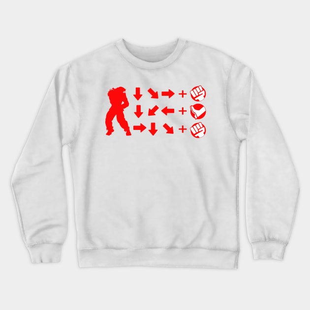 Street Fighter Moves - Ryu Crewneck Sweatshirt by GuiNRedS